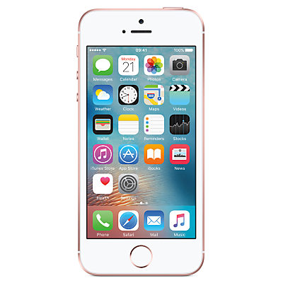 Apple iPhone SE, iOS, 4, 4G LTE, SIM Free, 64GB Rose Gold
